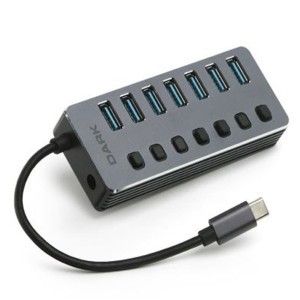 Dark "DK-AC-USB371C" 7 Port USB 3.0 Hub, Harici Adaptörlü USB Çoklayıcı Type-C HUB