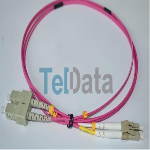 TELDATA TLD-SCLCOM41 SC-UPC-LC-UPC MM DX OM4 1 METRE FIBER OPTIK PATCHCORD