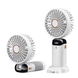 Feny FN-F30 Beyaz Kademeli Ultra Sessiz Led Göstergeli Katlanabilir Şarjlı 1200Mah Mini El Fanı