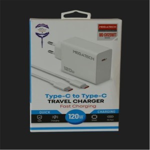 Megatech (MG-CH120WTT) 120W Type-C To Type-C Şarj Aleti 