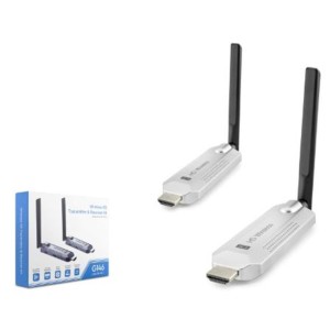 HADRON HDX1386 Kablosuz HDMI Görüntü Aktarım Seti 1080p 60 Hz 100 m Gri