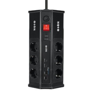 S-link PRZ03 PrizHive 3M 630 Joule 1.5mm 2 USB 2 TypeC 2.4A-5V 500V 6000V 6lı Akım Korumalı Priz