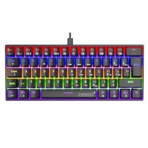 Everest Amber Siyah Type-C Bağlantılı RGB Ledli Mekanik Gaming Oyuncu Klavye Q Red Switch