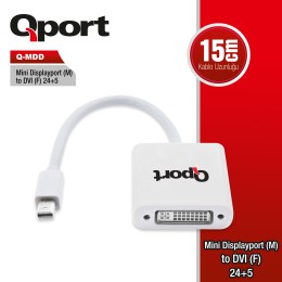 QPORT (Q-MDD) MINI DISPLAY PORT TO DVI CEVIRICI KABLO