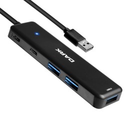 DARK CONNECT MASTER X5C USB3.2 TO 3xUSB3.0/2xTYPE-C HUB SIYAH (DK-AC-USB347)
